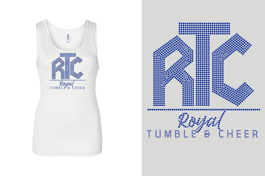 Rhinestones  Royal Tumble and Cheer RTC  rhinestones Youth Tank