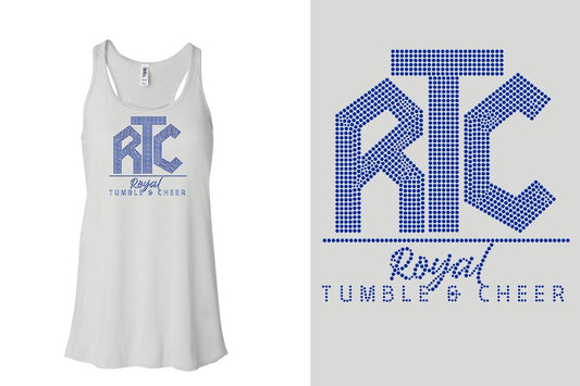 Rhinestones  Royal Tumble and Cheer RTC Youth Flowy Racerback Tank