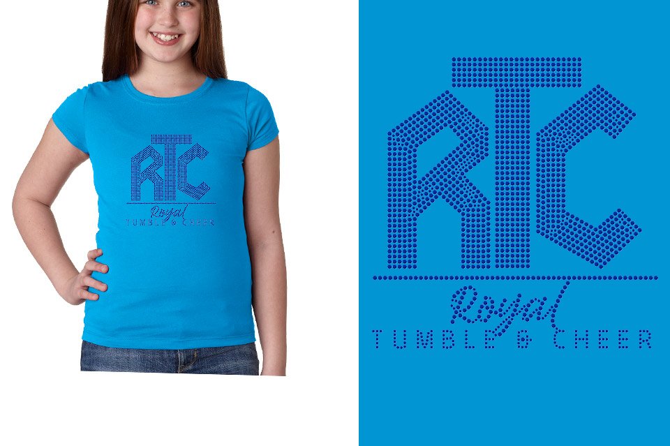 Rhinestones  Royal Tumble and Cheer RTC Girls' Princess T-Shirt